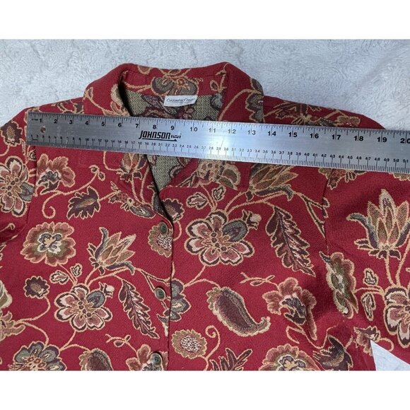 Coldwater Creek Women's Casual Boxy Floral Paisley Tapestry Jacket Long Sleeve - Picture 5 of 8